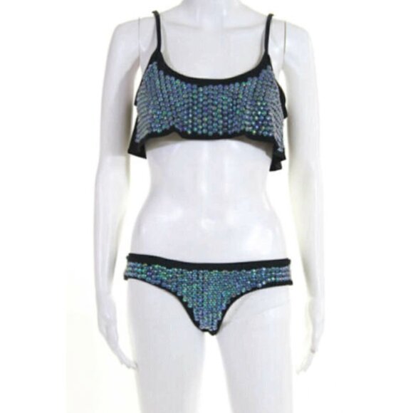 Beach Riot Iridescent Sequin Bikini Top & Bottom - Picture 2 of 11